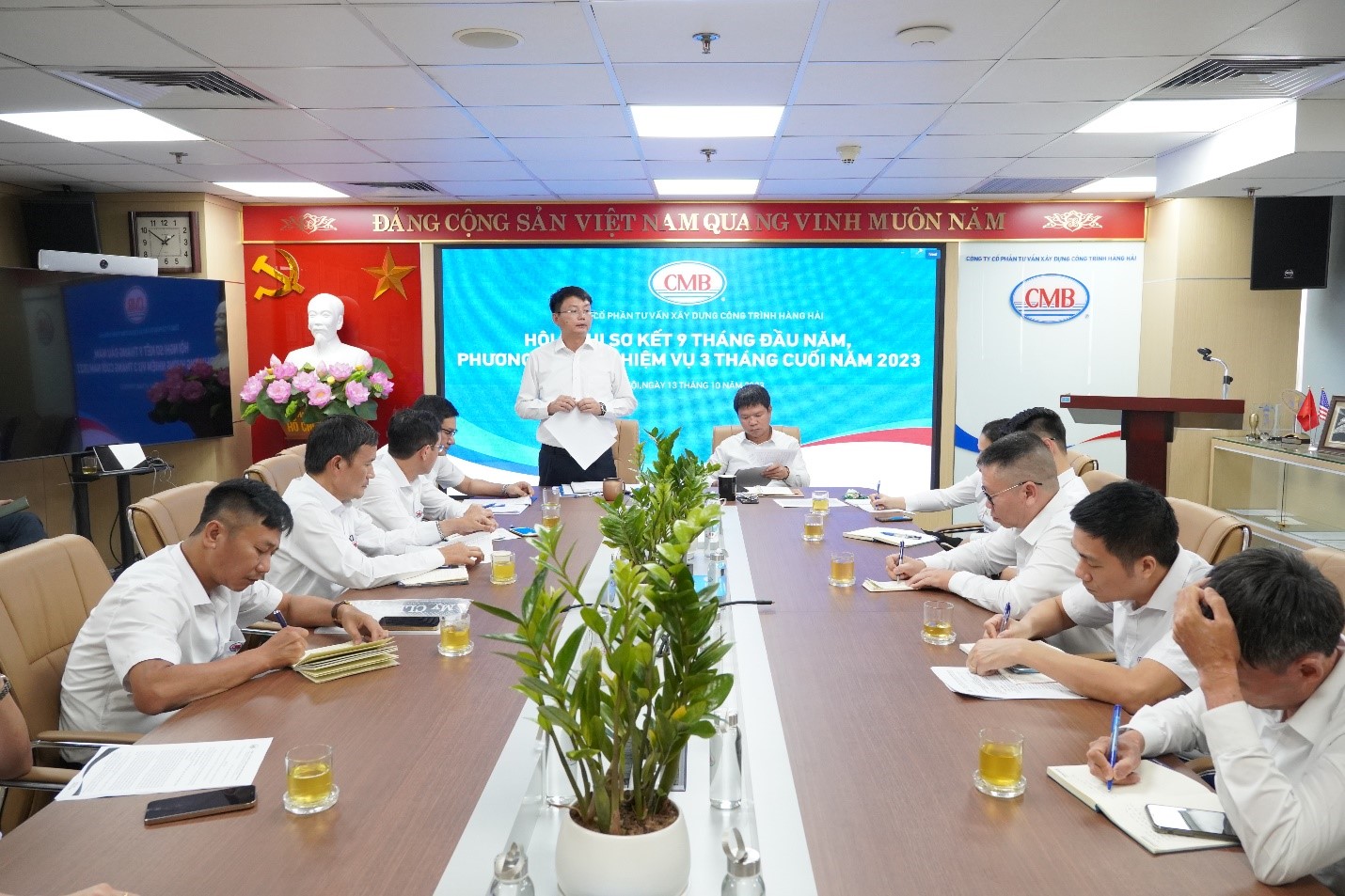CMB TỔ CHỨC HỘI NGHỊ SƠ KẾT HOẠT ĐỘNG 9 THÁNG ĐẦU NĂM, PHƯƠNG HƯỚNG NHIỆM VỤ 3 THÁNG CUỐI NĂM 2023