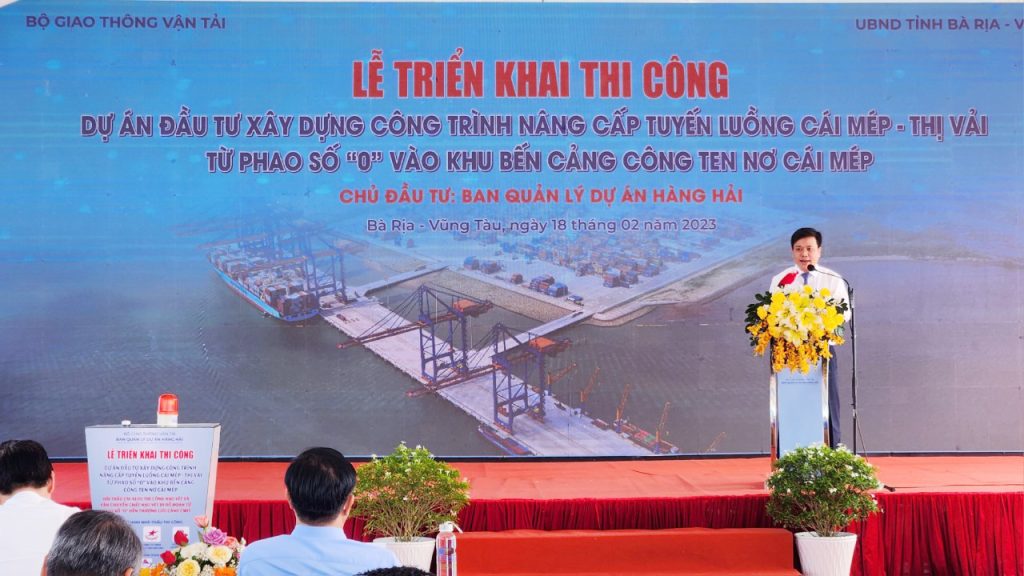 TRIỂN KHAI THI CÔNG DỰ ÁN ĐẦU TƯ XÂY DỰNG CÔNG TRÌNH NÂNG CẤP TUYẾN LUỒNG CÁI MÉP – THỊ VẢI TỪ PHAO SỐ “0” VÀO KHU BẾN CẢNG CONTAINER CÁI MÉP